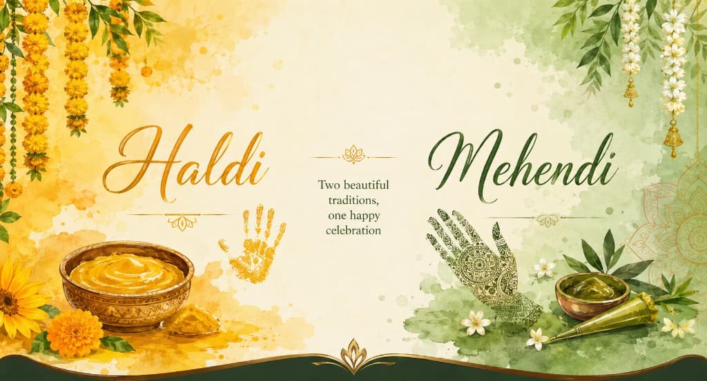 Haldi and Mehendi — two beautiful traditions, one happy celebration