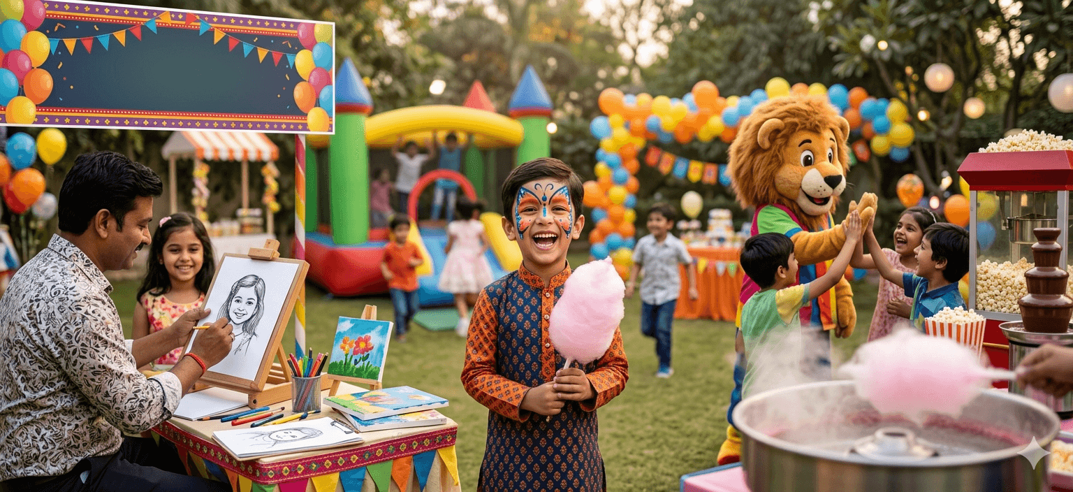 Kids birthday activities banner