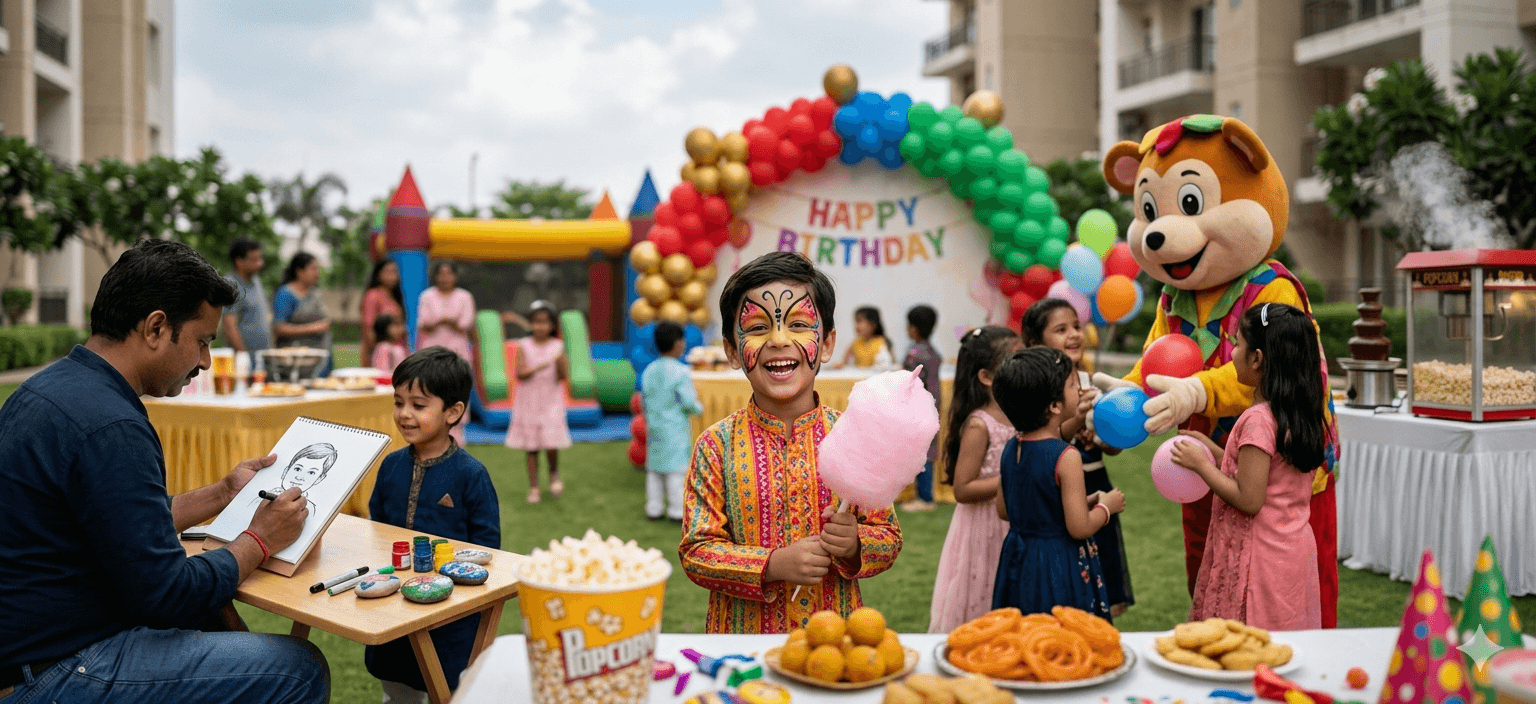 Kids birthday activities banner