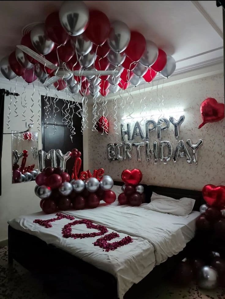 Romantic Rose Gold Anniversary Decoration