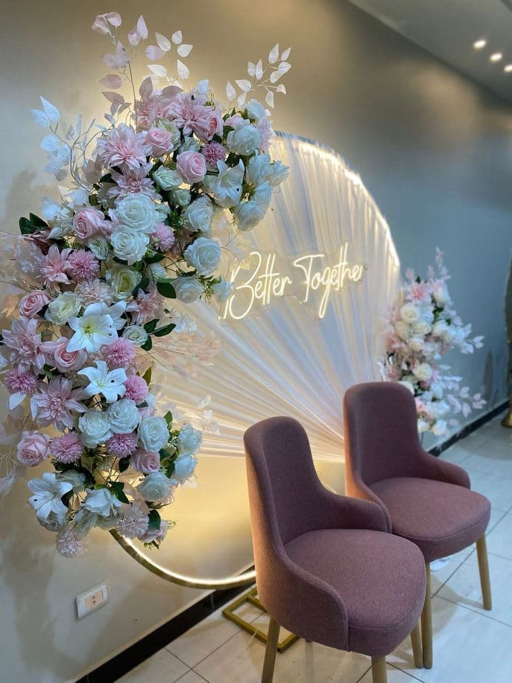Rose Gold Theme Bachelorette Party Decor